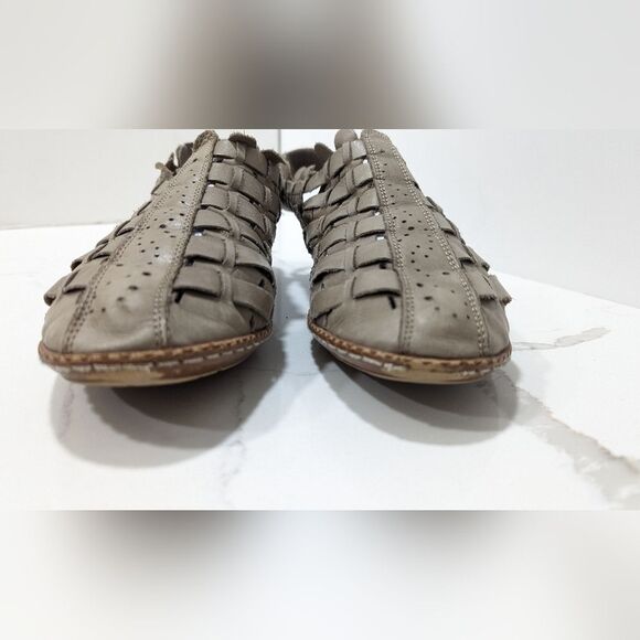 Rieker Sina Gray Cross-Knit Closed-Toe leather boot wedge 1.77'' heel 41 US 9.5 - Picture 6 of 10